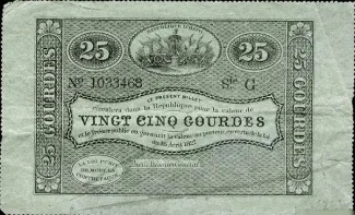 Haiti 25 Gourdes, 1827 obverse