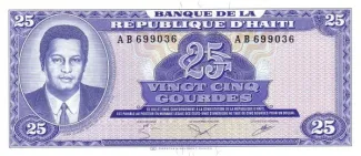 Haiti 25 Gourdes, 1984-1985 obverse