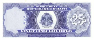 Haiti 25 Gourdes, 1984-1985 reverse