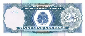 Haiti 25 Gourdes, 2000-2021 reverse