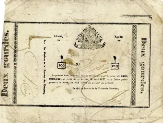 Haiti 2 Gourdes, 1827 obverse