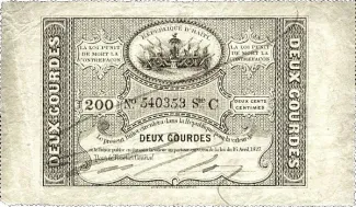 Haiti 2 Gourdes, 1827 obverse