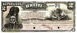 Haiti 2 Gourdes, 1892 obverse