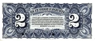 Haiti 2 Gourdes, 1892 reverse