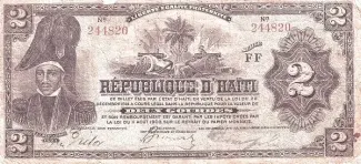 Haiti 2 Gourdes, 1914 obverse