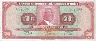 Haiti 500 Gourdes, 1971 obverse