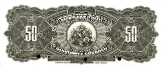 Haiti 50 Gourdes, 1951-1964 reverse