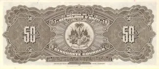 Haiti 50 Gourdes, 1986-1988 reverse