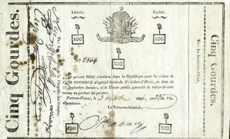 Haiti 5 Gourdes, 1826 obverse