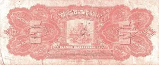 Haiti 5 Gourdes, 1925-1932 reverse
