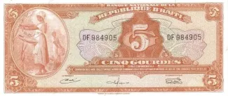 Haiti 5 Gourdes, 1967 obverse