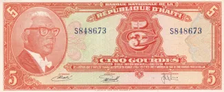 Haiti 5 Gourdes, 1973 obverse