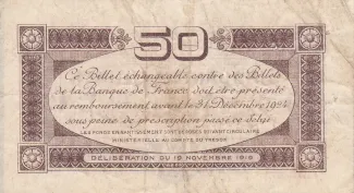 Haute-Garonne, Department of 50 Centimes, 1919 reverse