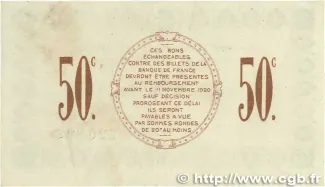Haute-Marne, Department of 50 Centimes, 1915-1921 reverse