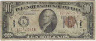 Hawaii 10 Dollars, 1934 obverse