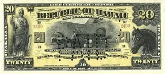 Hawaii 20 Dollars, 1895