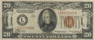 Hawaii 20 Dollars, 1934