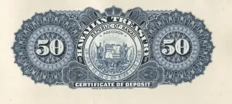 Hawaii 50 Dollars, 1895 reverse