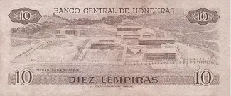 Honduras 10 Lempiras, 1976-1989 reverse