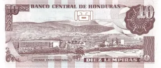 Honduras 10 Lempiras, 1996-2008 reverse