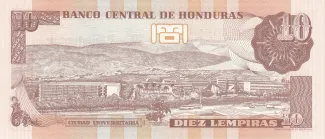 Honduras 10 Lempiras, 2001-2010 reverse