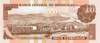 Honduras 10 Lempiras, 2012-2022 reverse