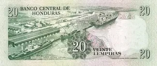 Honduras 20 Lempiras, 1978-1993 reverse