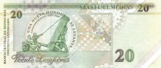 Honduras 20 Lempiras, 2000 P-83 reverse