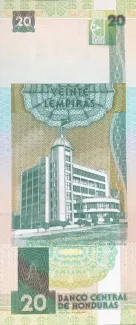 Honduras 20 Lempiras, 2001-2003 reverse