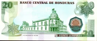 Honduras 20 Lempiras, 2008 reverse