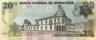 Honduras 20 Lempiras, 2012-2022 reverse