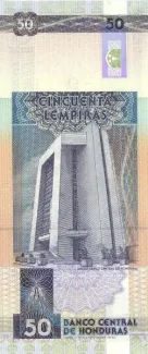 Honduras 50 Lempiras, 2001-2003 reverse