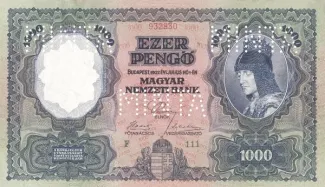 Hungary 1.000 Pengő, 1927 obverse