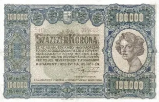 Hungary 100.000 Korona, 1923 image