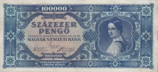 Hungary 100.000 Pengő, 1945 obverse