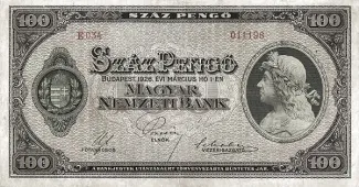 Hungary 100 Pengő, 1926 obverse