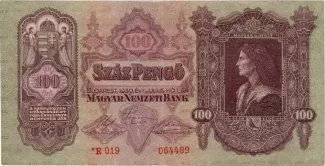 Hungary 100 Pengő, 1944-1945 obverse