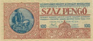 Hungary 100 Pengő, 1945 obverse