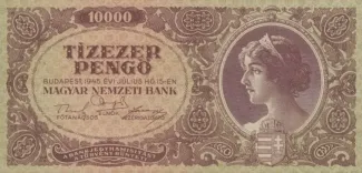 Hungary 10.000 Pengő, 1945 obverse