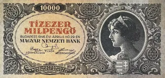 Hungary 10.000 Milpengő, 1946 obverse