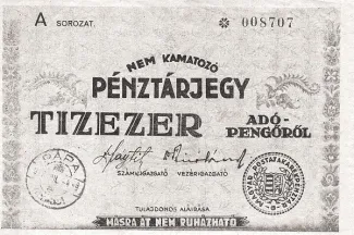 Hungary 10.000 Adopengo, 1946 obverse
