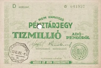 Hungary 10.000.000 Adopengo, 1946 obverse