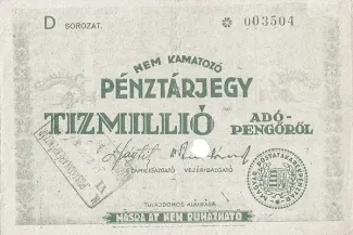Hungary 10.000.000 Adopengo, 1946 obverse