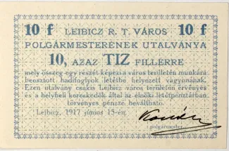 Hungarian notgeld 10 Fillér, 1917 obverse
