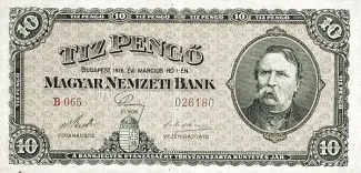 Hungary 10 Pengő, 1926 obverse