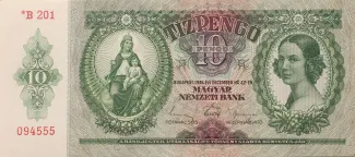 Hungary 10 Pengő, 1936 obverse