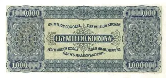 Hungary 1.000.000 Korona, 1923 reverse