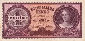 Hungary 1.000.000.000 Pengő, 1946 obverse