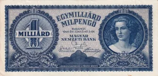 Hungary 1.000.000.000 Milpengő, 1946 obverse