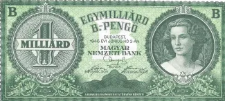 Hungary 1,000,000,000 Pengő, 1946 P-137 obverse